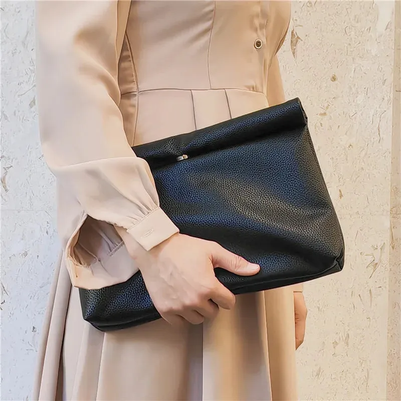 Soft Faux Leather Large Envelope Bag