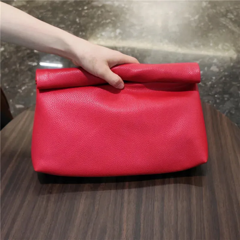 Soft Faux Leather Large Envelope Bag
