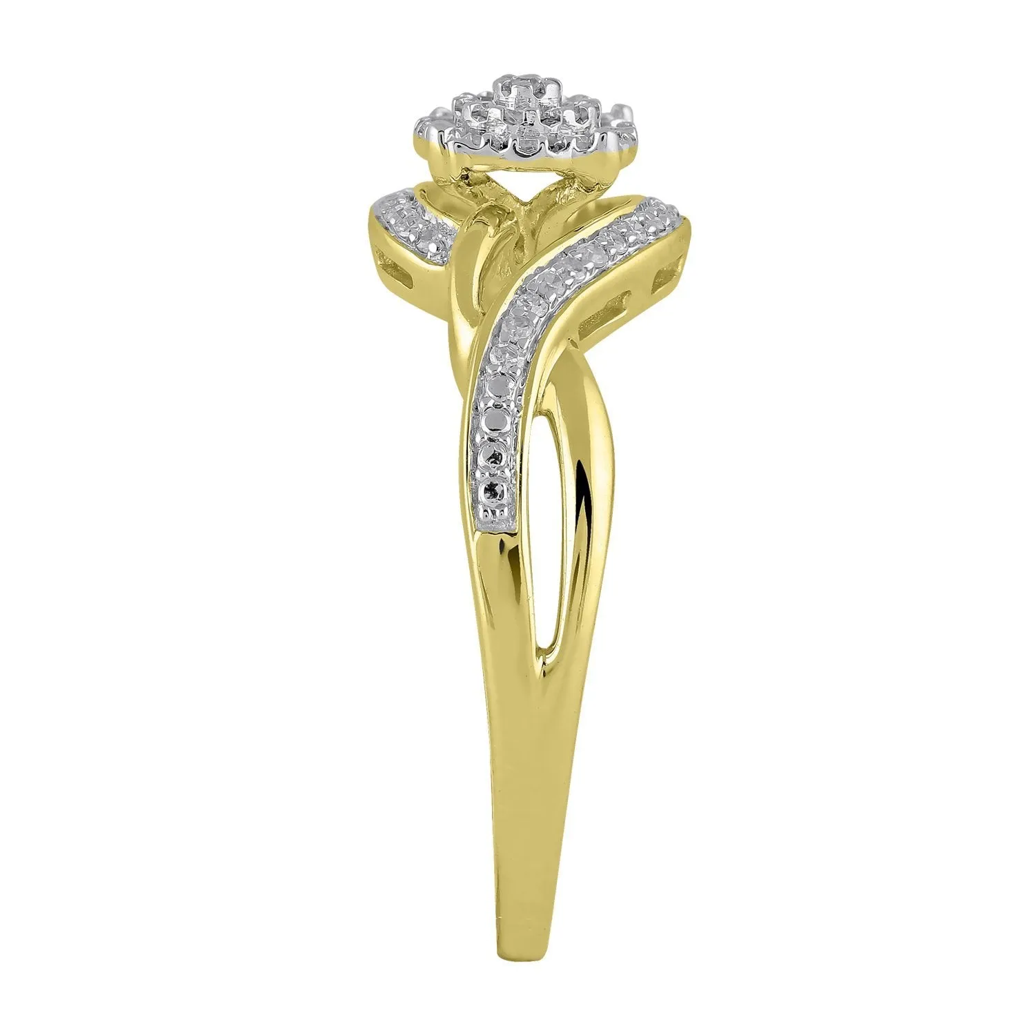 Solitaire Look Ring with 0.14ct of Diamonds in 9ct Yellow Gold