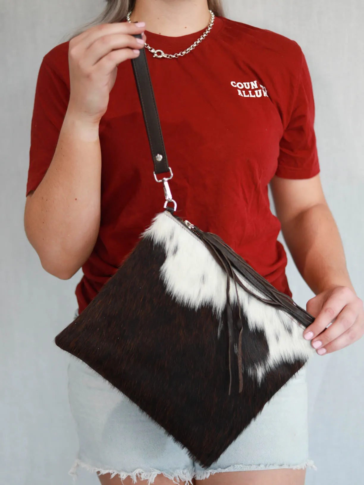 Sophia Large Handbag/Clutch -Dark Brown