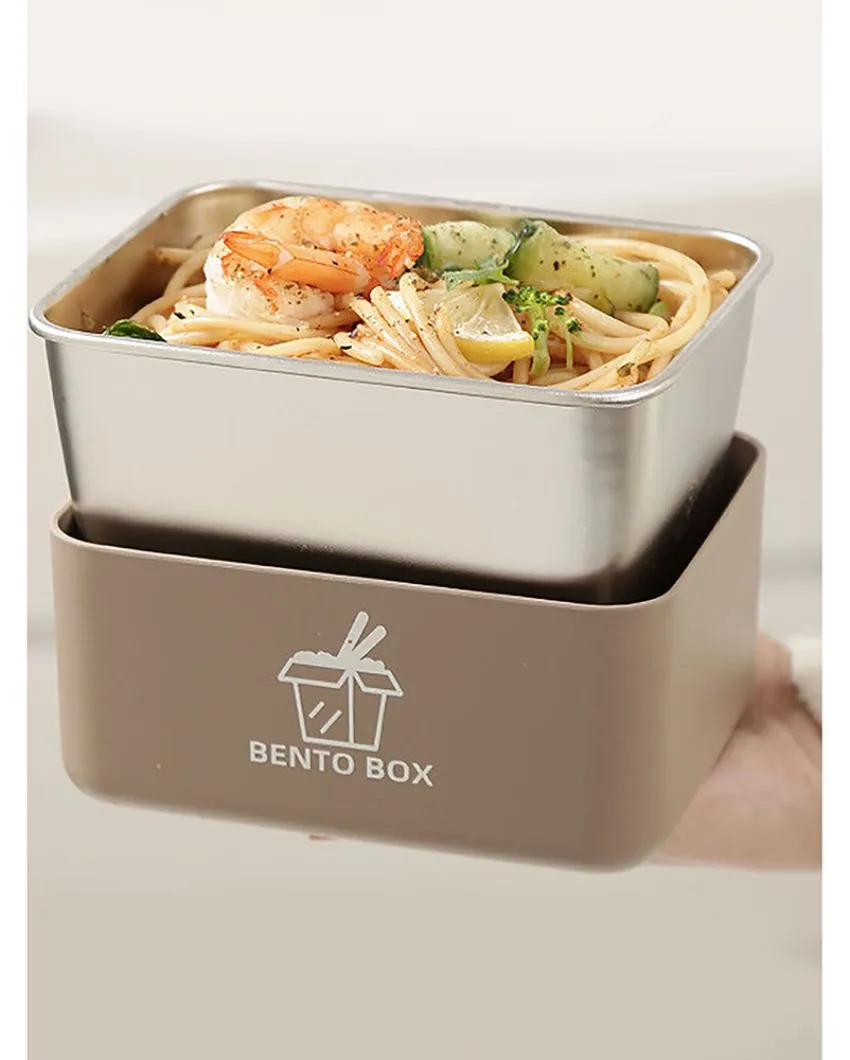 Sophisticated Stainless Steel Lunch Box 3 Container With Lunch Bag Set