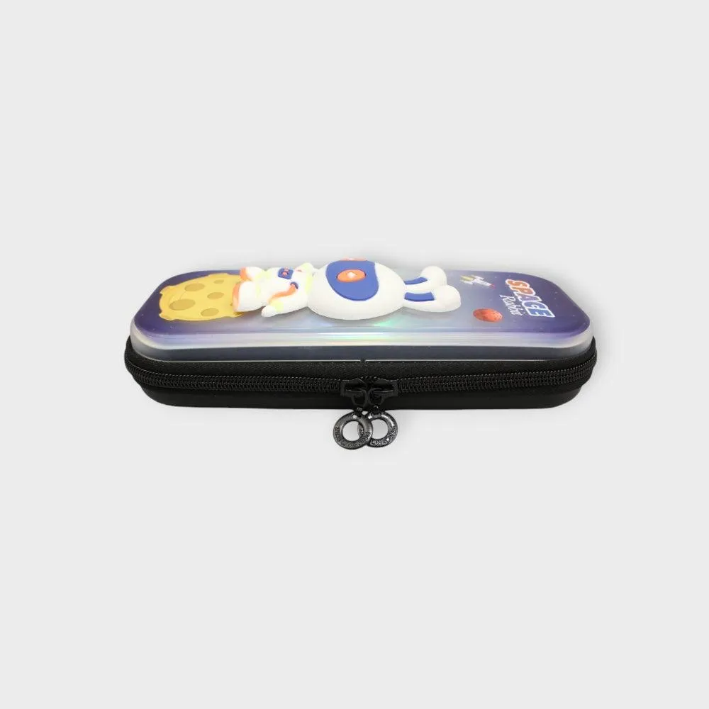 Space Rabbit Black Pencil Case