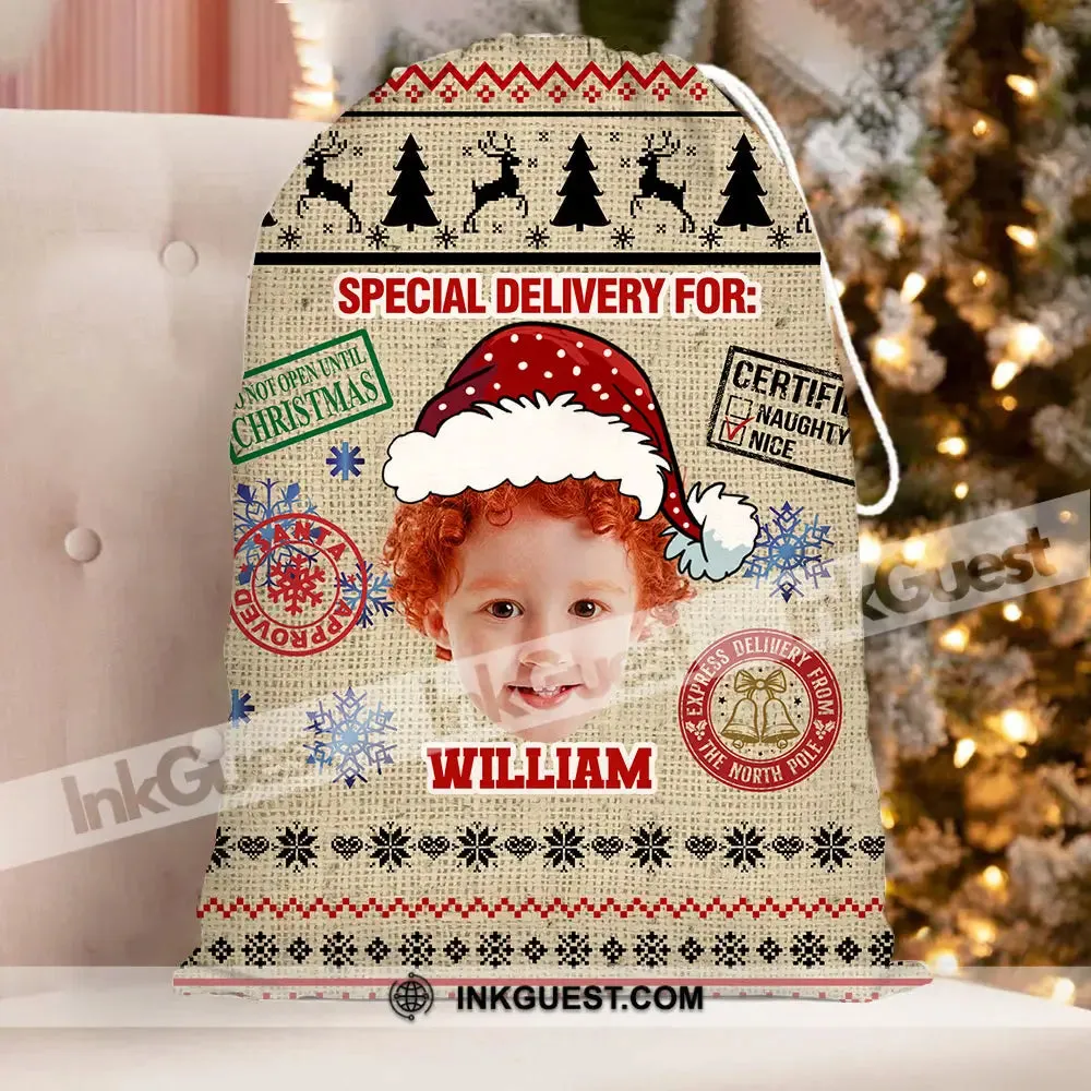 Special Delivery For Cute Kid Personalized Christmas String Bag