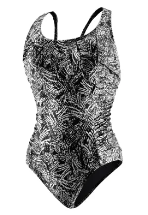 SPEEDO Shirred Brilliant Swirl Princess Seam