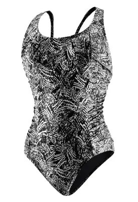 SPEEDO Shirred Brilliant Swirl Princess Seam
