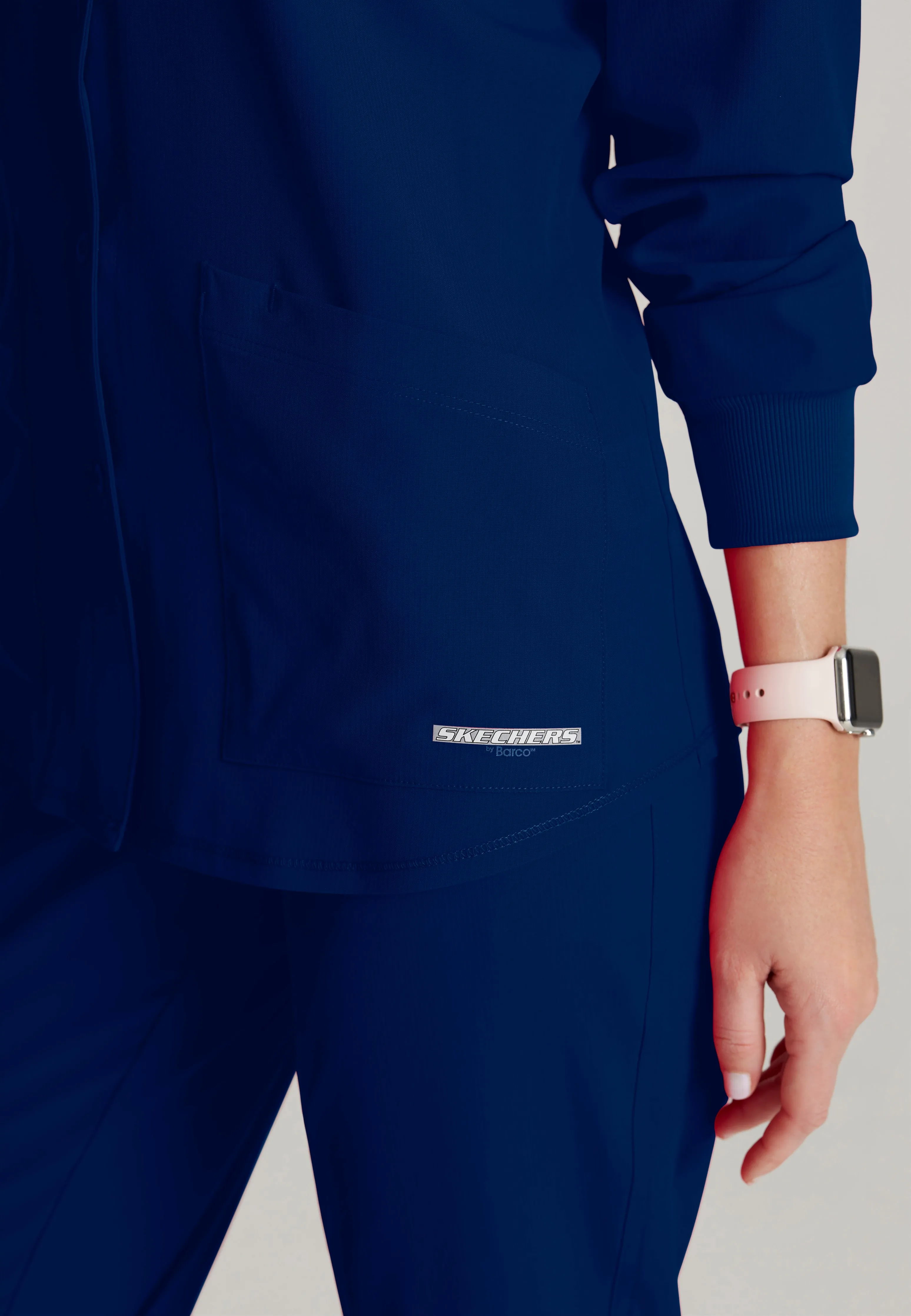 Stability 2-Pocket Crewneck Snap-Front Scrub Jacket