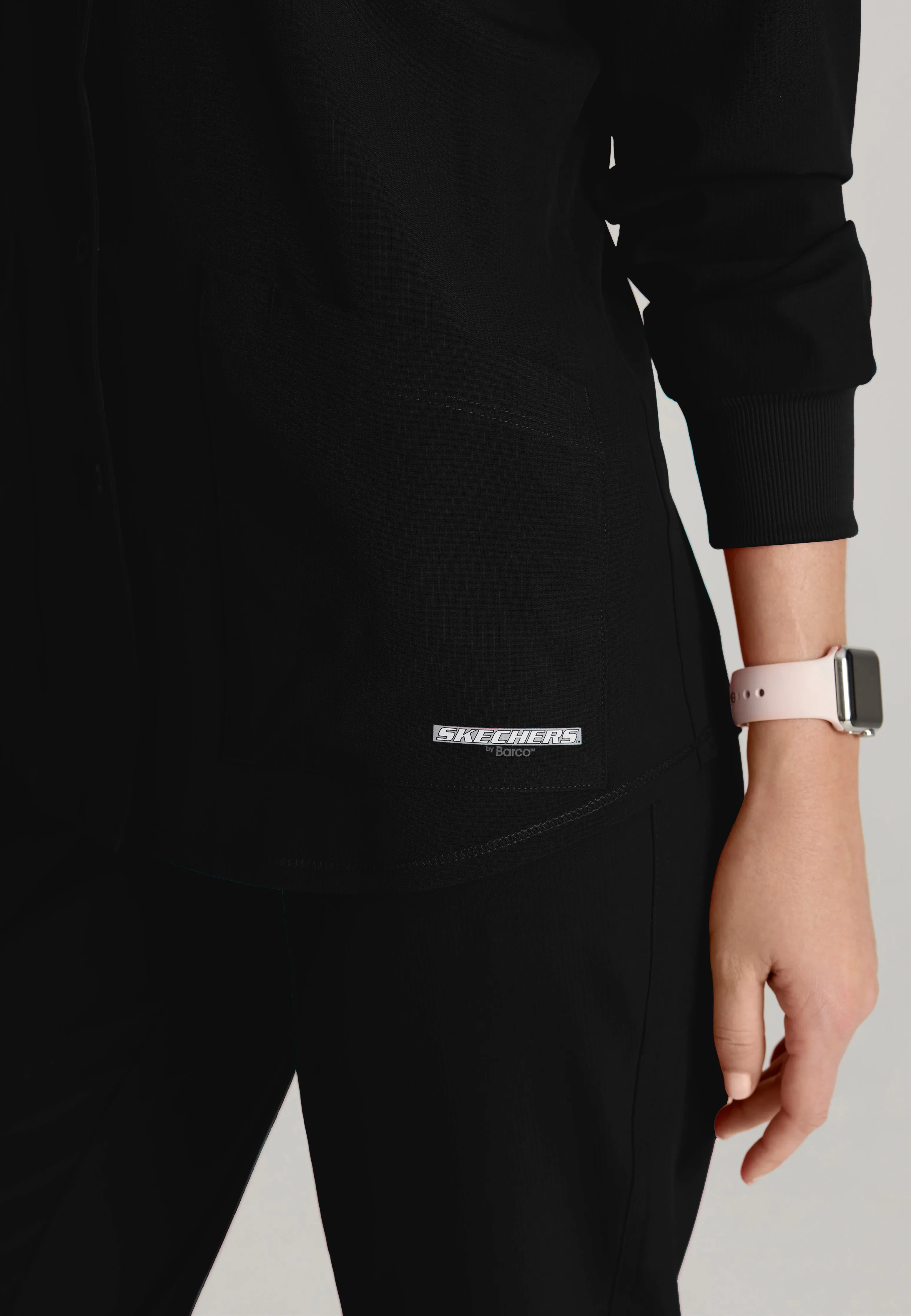 Stability 2-Pocket Crewneck Snap-Front Scrub Jacket