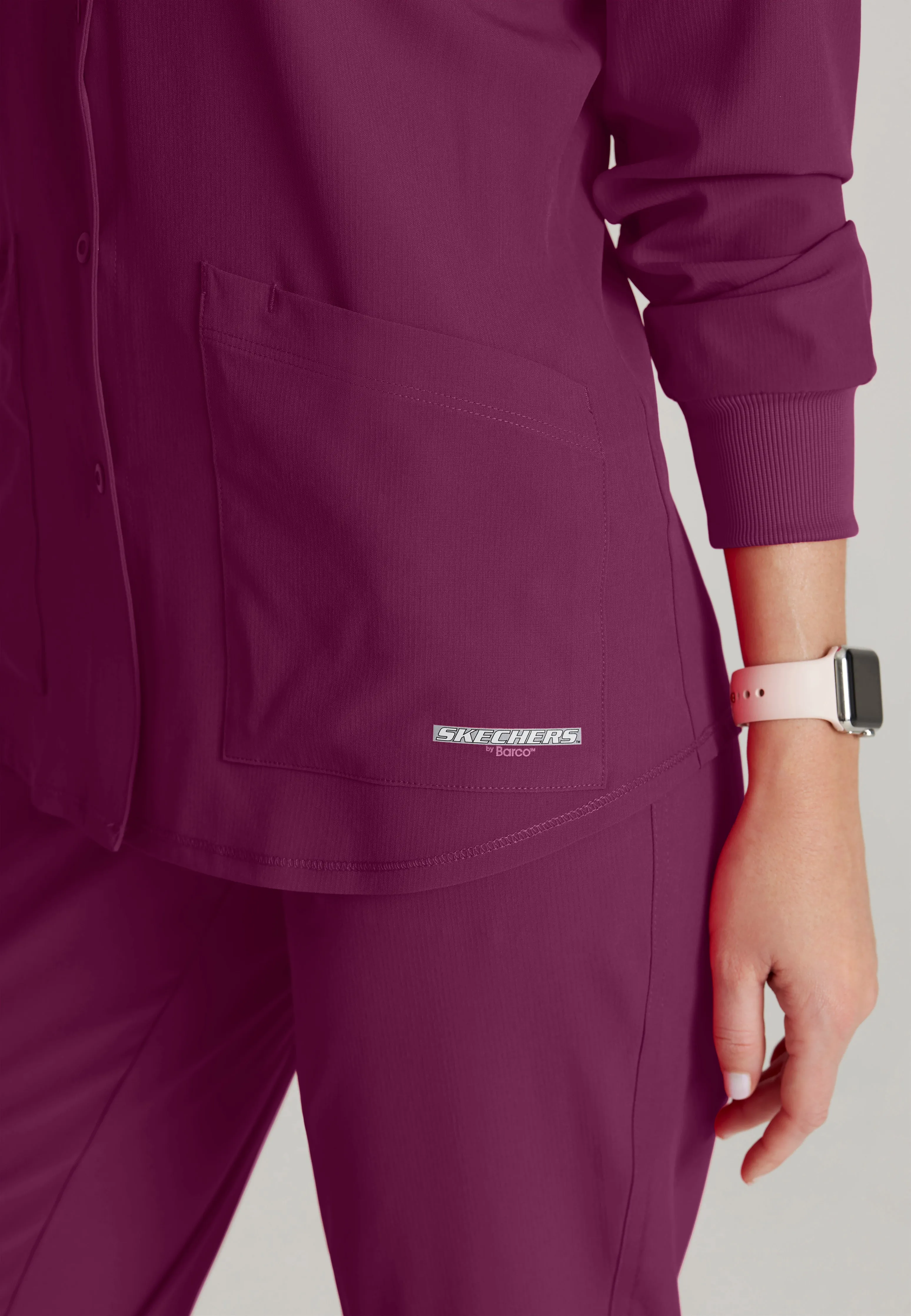 Stability 2-Pocket Crewneck Snap-Front Scrub Jacket