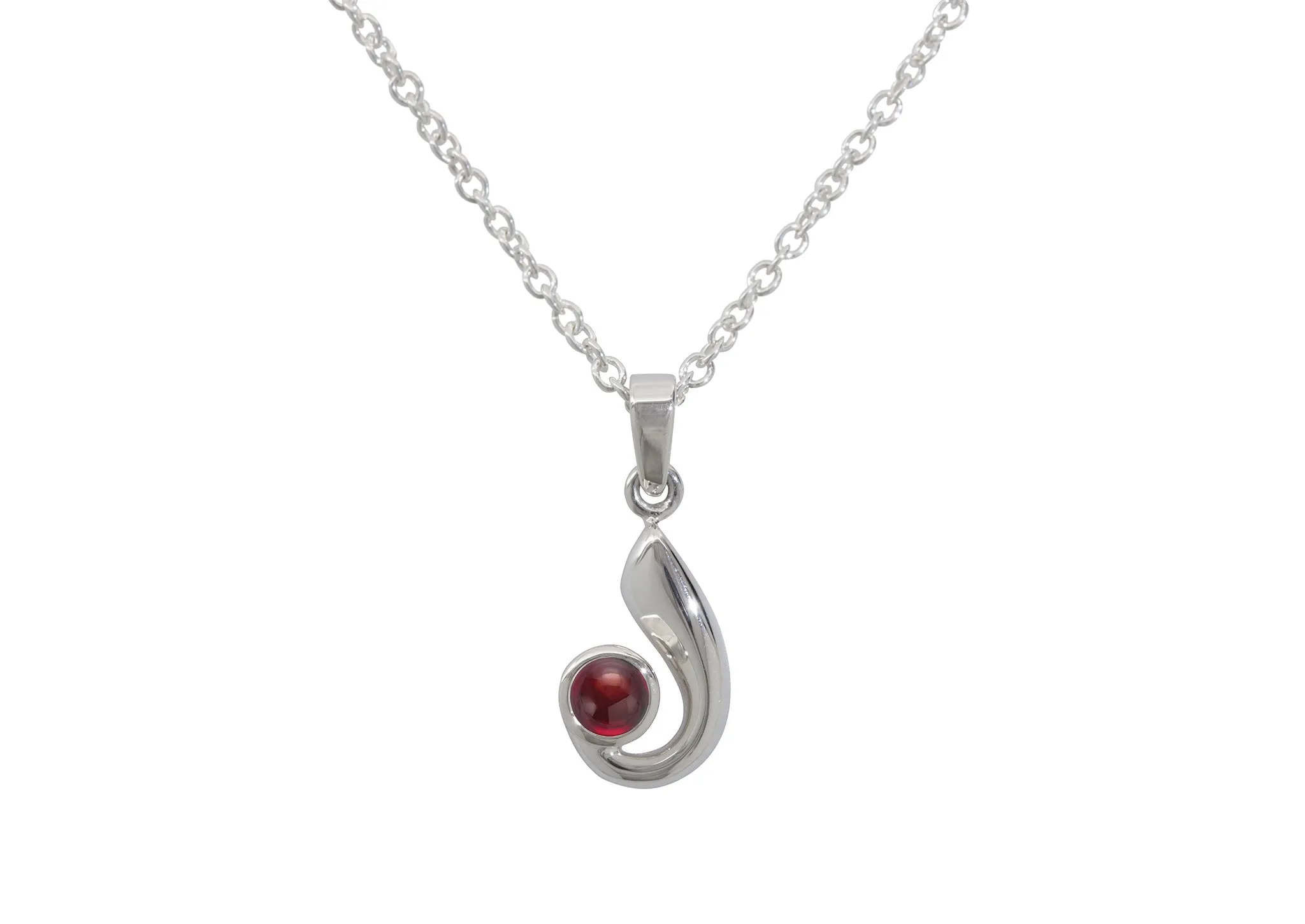 Striking Cabochon Gemstone Pendant, Sterling Silver