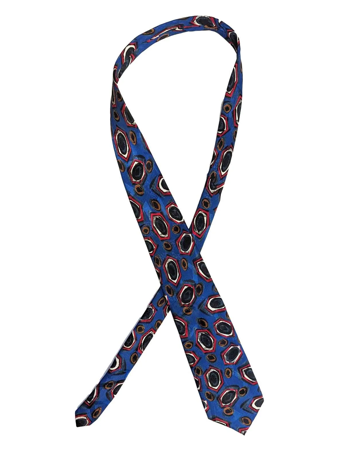 Striking Cellular Pattern Vintage Silk Tie