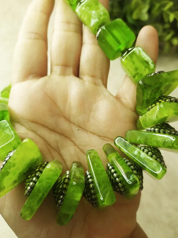 Striking Green Bead Necklace