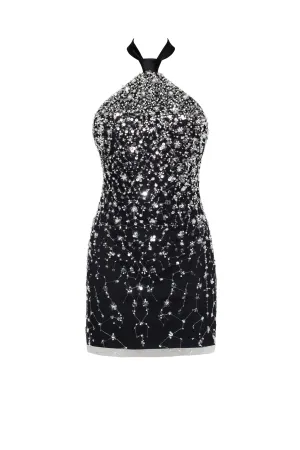 Striking halterneck crystal-embellished mini dress, Xo Xo