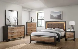 Striking Two Tone Wooden 5Pc King Bedroom Set