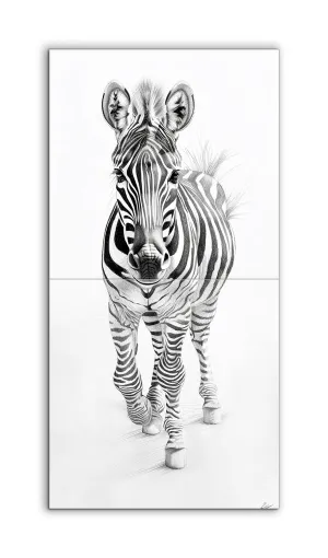 Striking Zebra: Hyperrealistic Depth Artwork