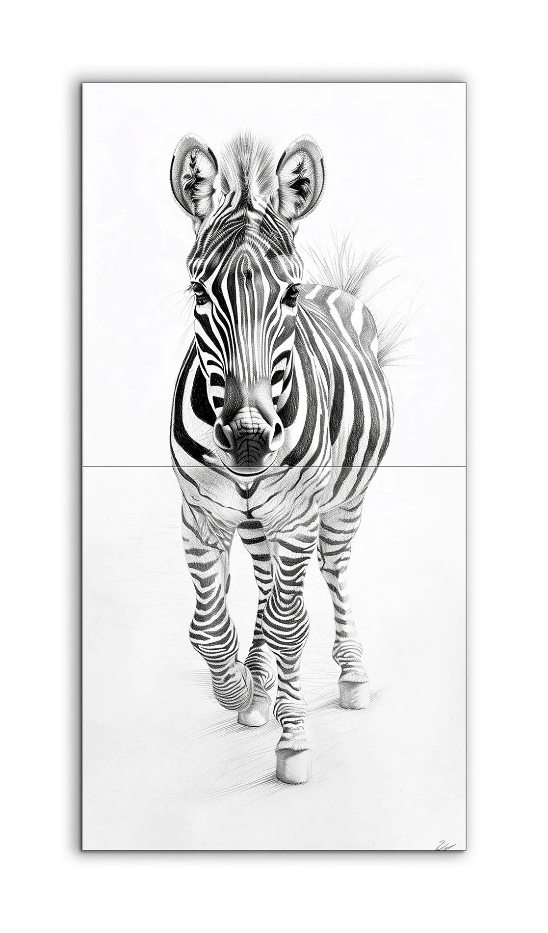 Striking Zebra: Hyperrealistic Depth Artwork