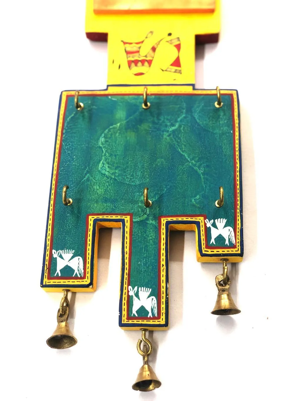 Sweet Home Key Holder Warli Art Striking Colours With Bells By Tamrapatra