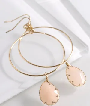 Teardrop Hoops-Peach