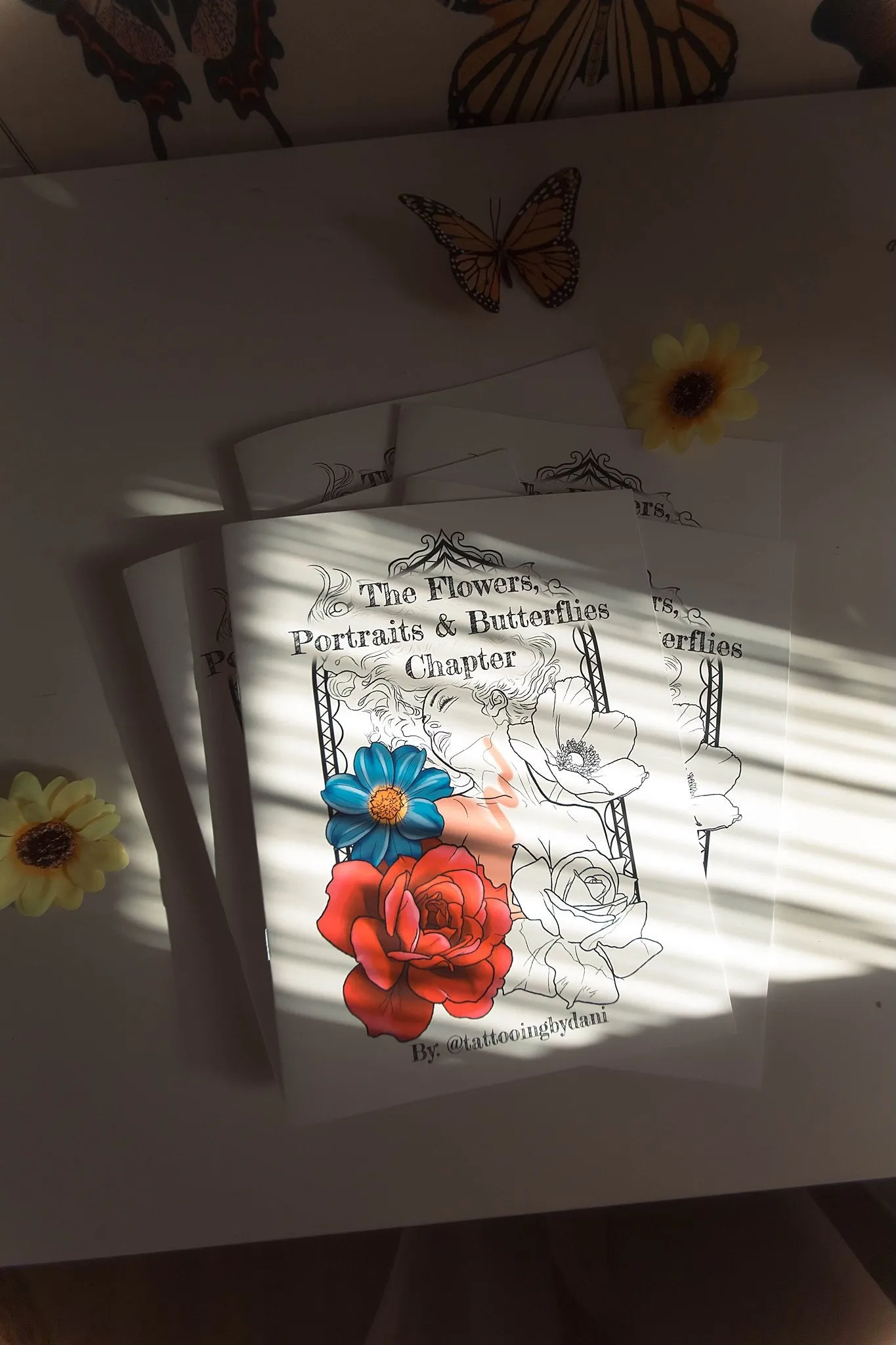 The Flowers, Portraits, and Butterflies Coloring