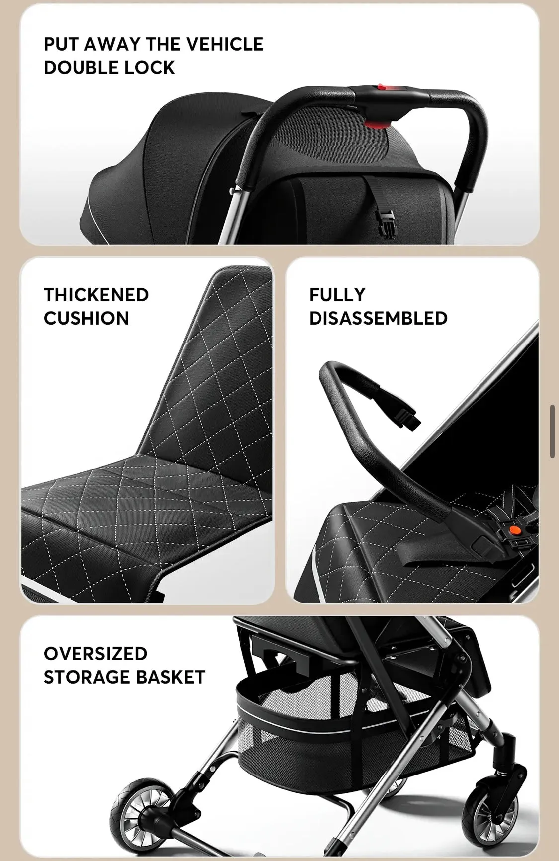 The Lite - Compact Travel Stroller with Luggage Handle