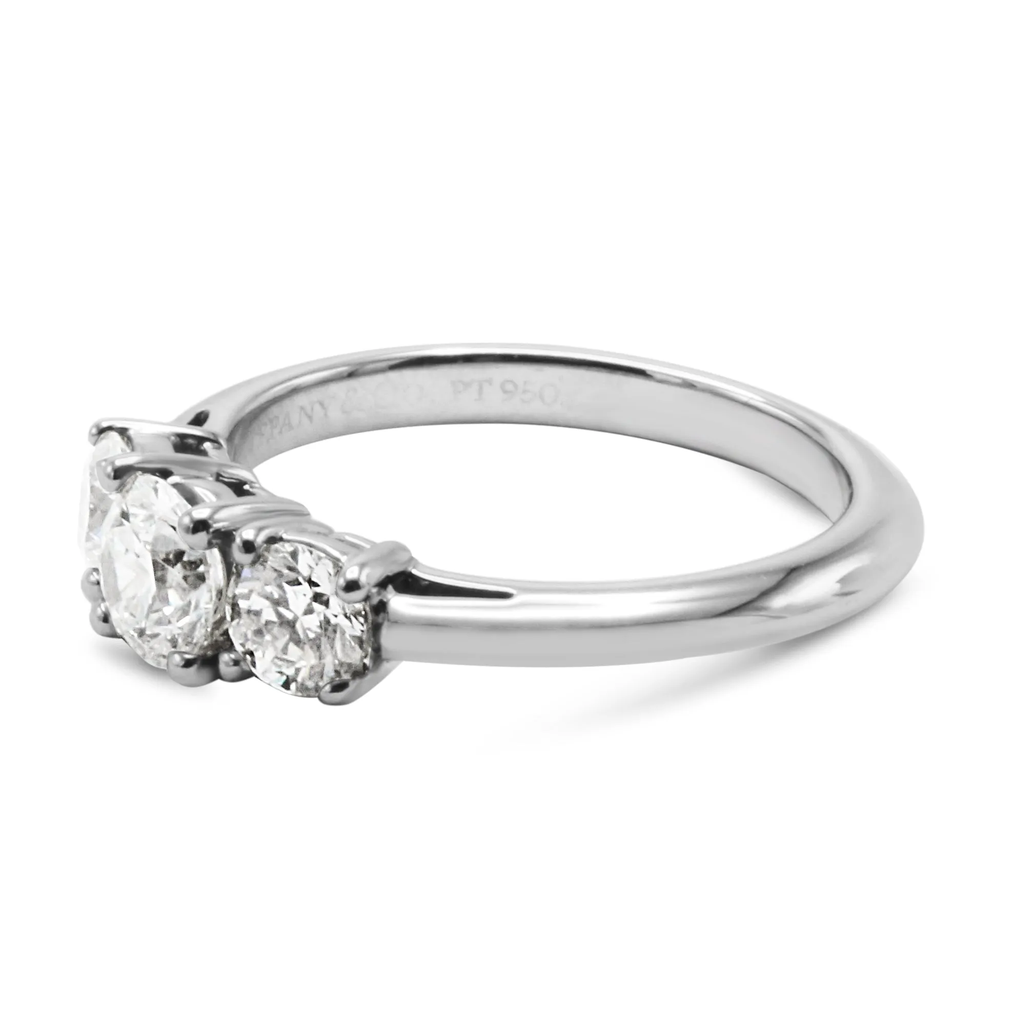 Tiffany & Co. Trilogy 0.80ct Brilliant Cut Diamond Ring in Platinum