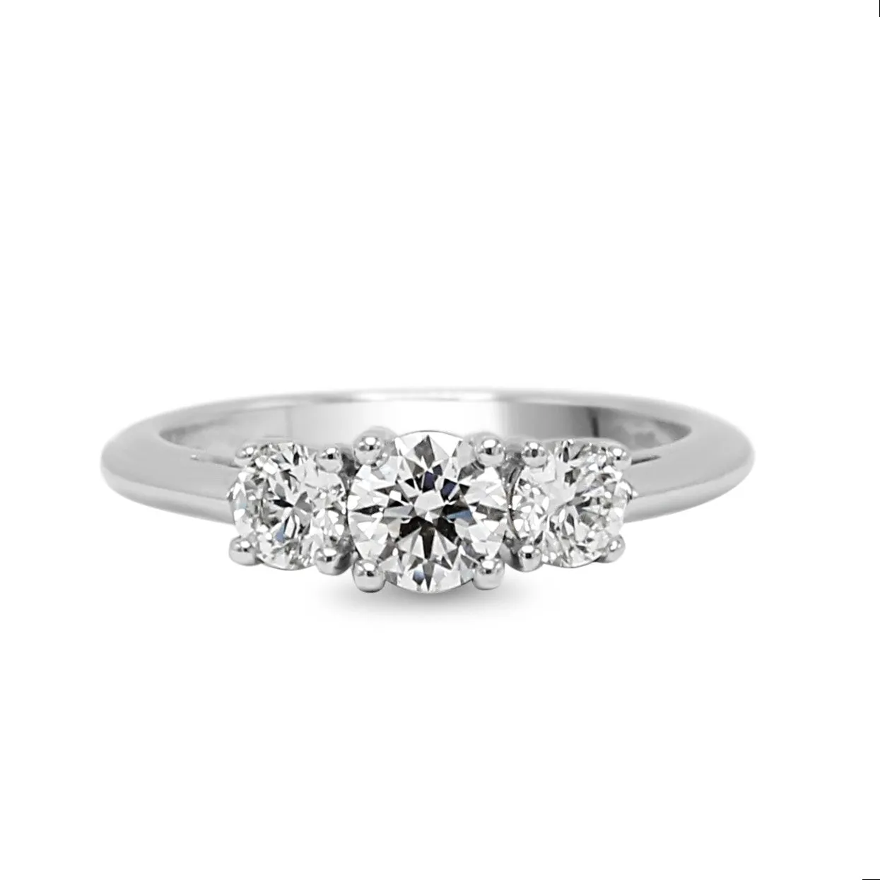 Tiffany & Co. Trilogy 0.80ct Brilliant Cut Diamond Ring in Platinum