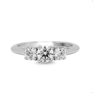 Tiffany & Co. Trilogy 0.80ct Brilliant Cut Diamond Ring in Platinum