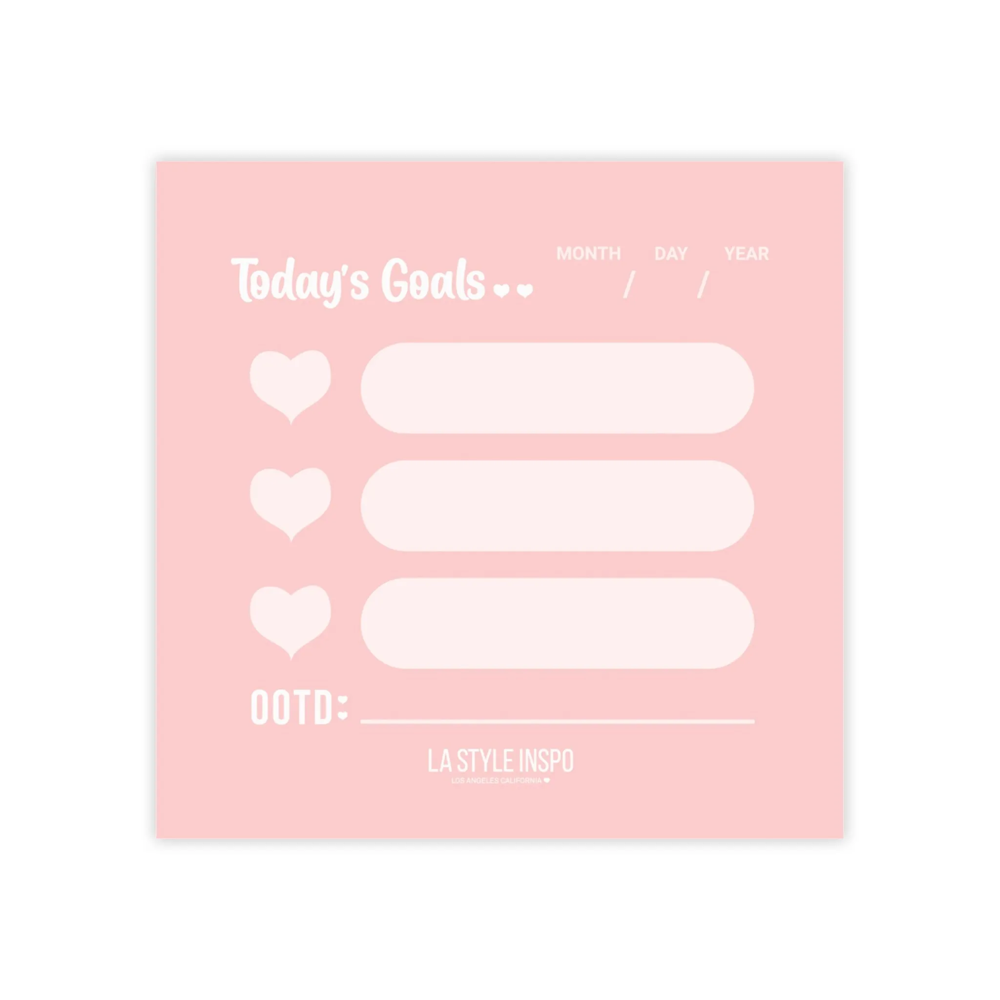Today's Goals Post-it® OOTD! Note Pads Original Organizer to Highlight Three Daily Tasks in Pink