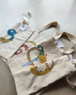 Tote bag - Hand Painted Sinhala fonts