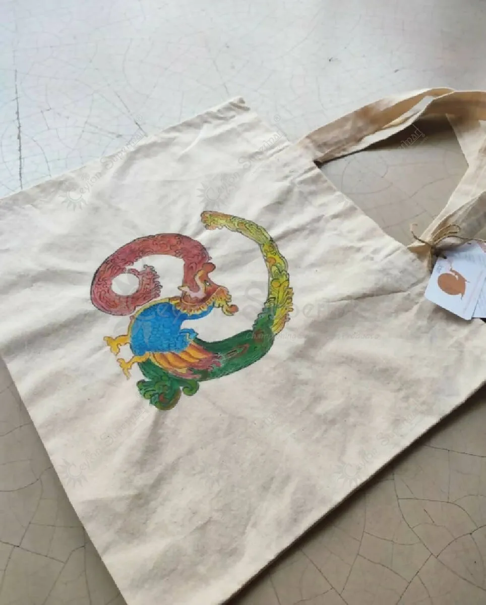 Tote bag - Hand Painted Sinhala fonts