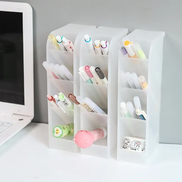 Translucent Pencil Stationery Holder Desk Organizer