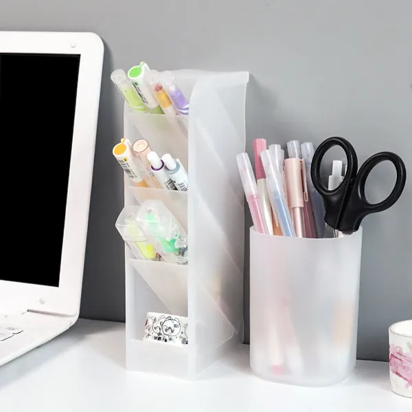Translucent Pencil Stationery Holder Desk Organizer