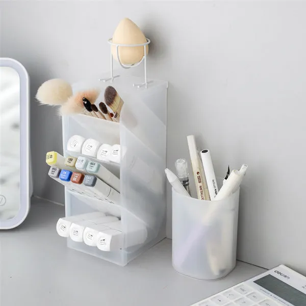 Translucent Pencil Stationery Holder Desk Organizer