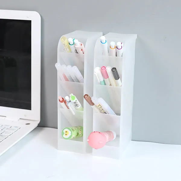 Translucent Pencil Stationery Holder Desk Organizer