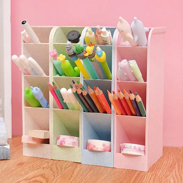 Translucent Pencil Stationery Holder Desk Organizer