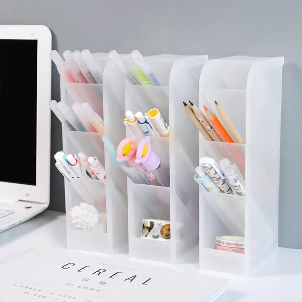 Translucent Pencil Stationery Holder Desk Organizer