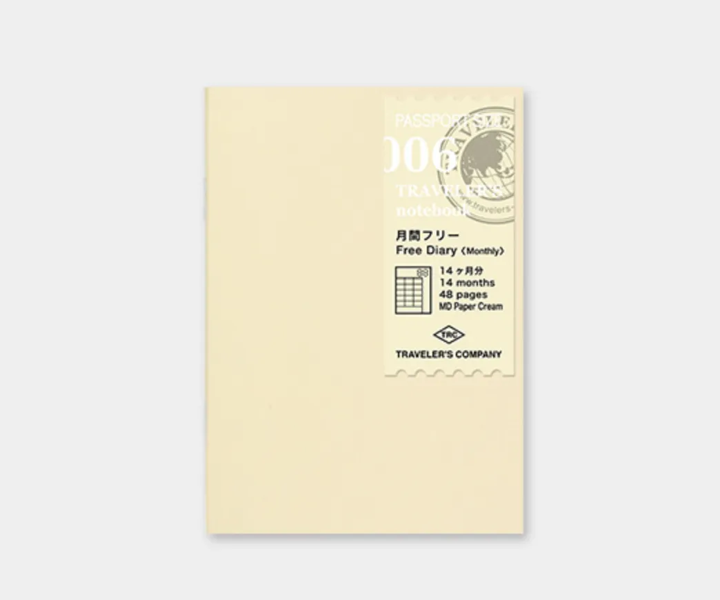 TRAVELER'S COMPANY | Passport Size Refill Free Diary Monthly | P06
