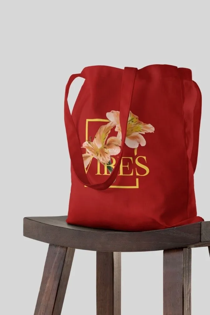 Tropical Spring Flowers Zipper Tote Bag
