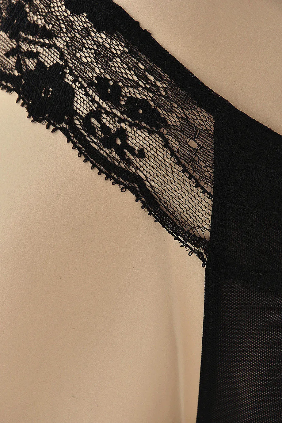 TULLE Black Lace Thong