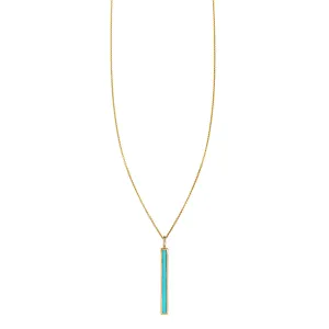 Turquoise Inlaid Long Bar Necklace