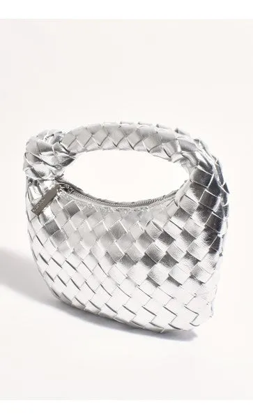 Vali Woven Mini Crescent Clutch