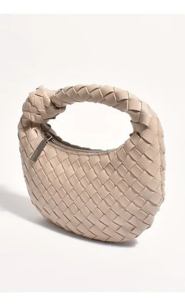 Vali Woven Mini Crescent Clutch