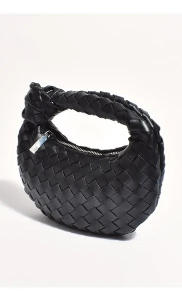 Vali Woven Mini Crescent Clutch