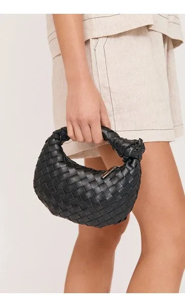 Vali Woven Mini Crescent Clutch