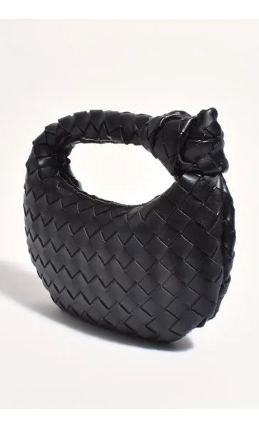 Vali Woven Mini Crescent Clutch