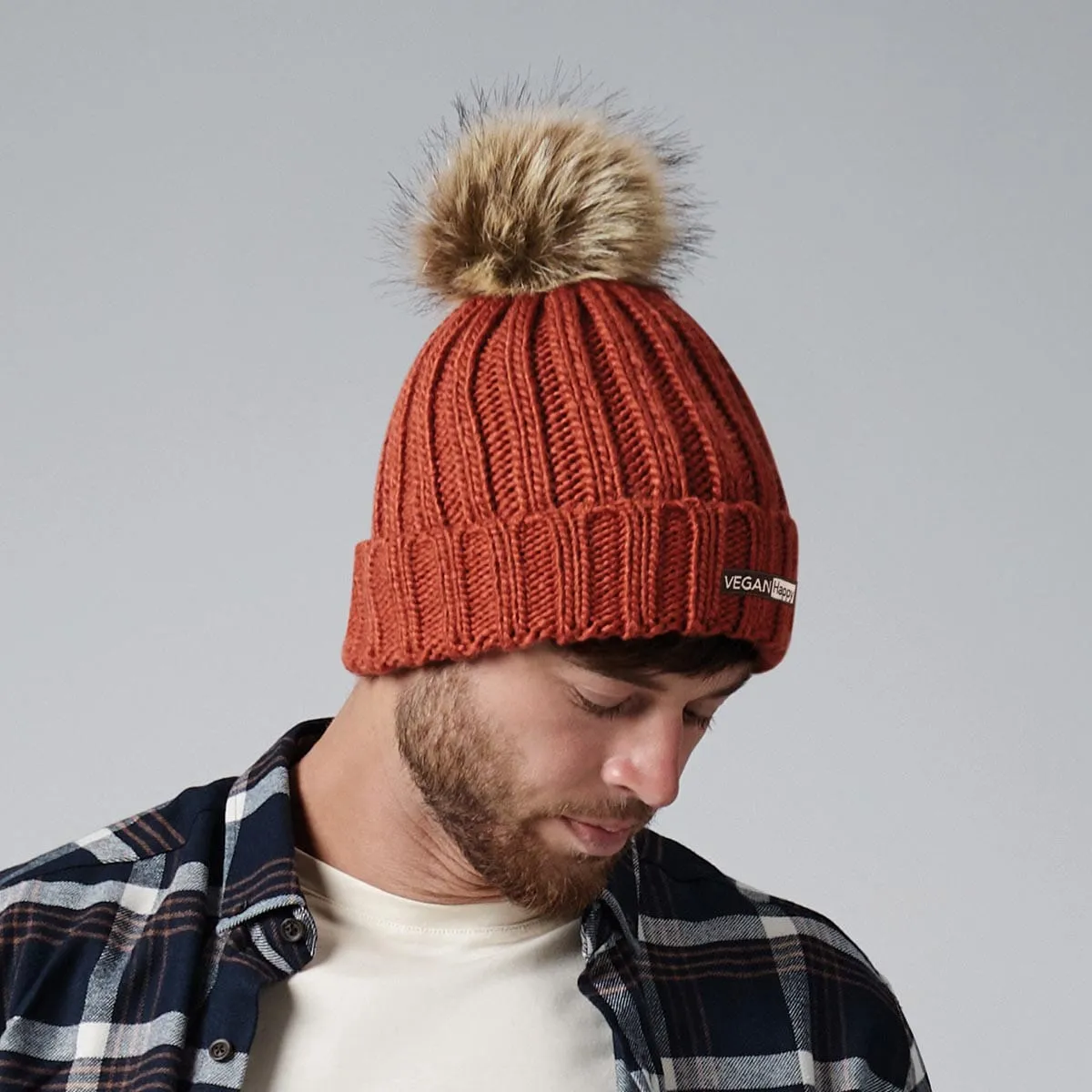 Vegan Fur Chunky Pom Pom Beanie | Multiple Colours