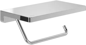 Villeroy & Boch Elements Striking Toilet Roll Holder with Shelf Chrome