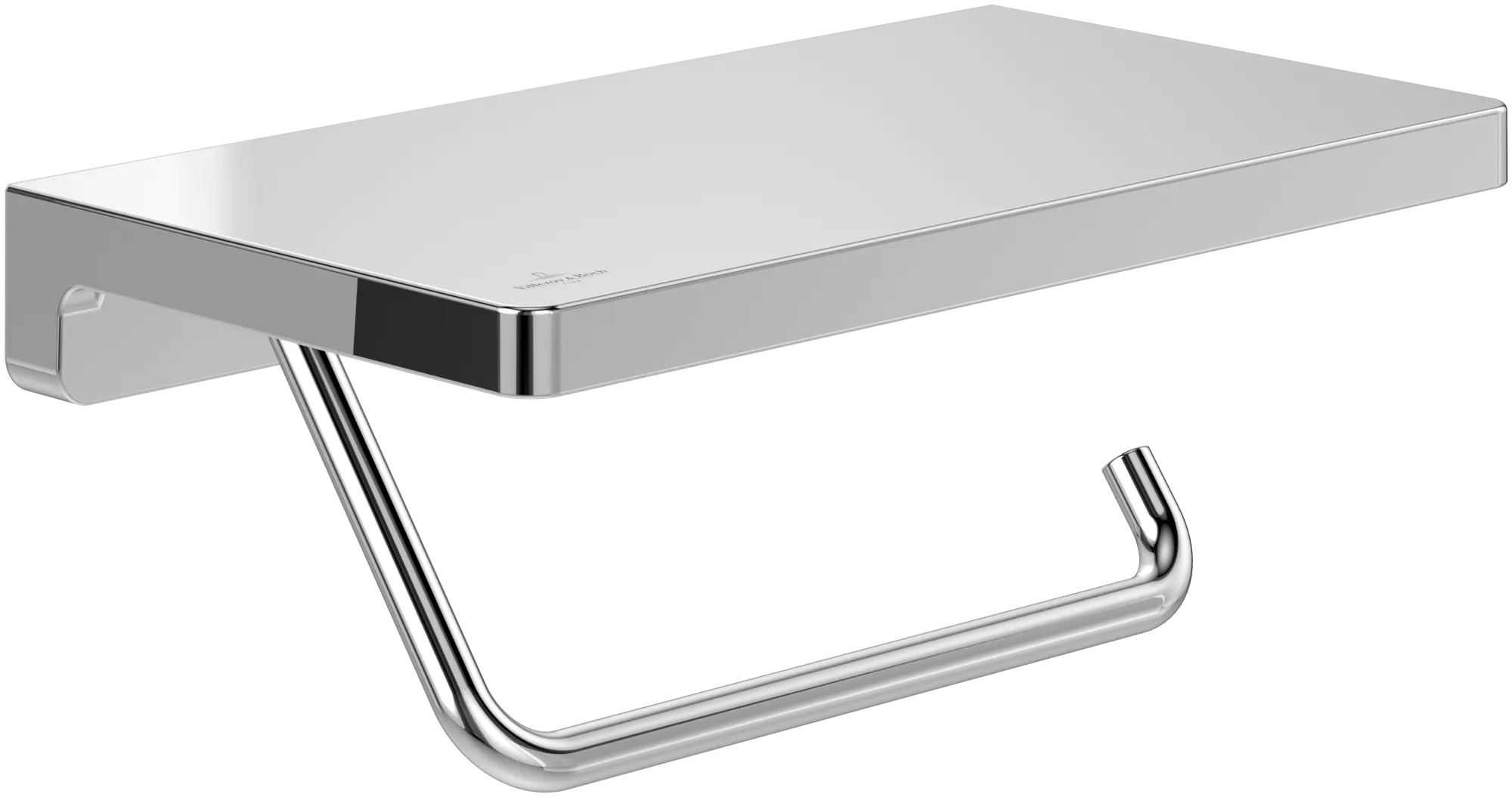 Villeroy & Boch Elements Striking Toilet Roll Holder with Shelf Chrome