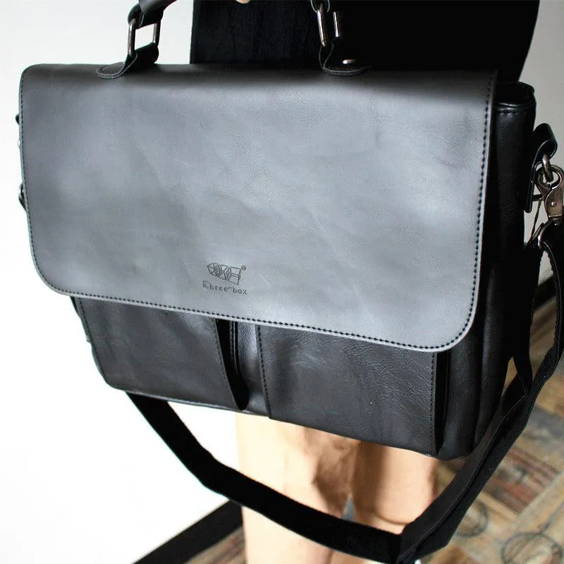 Vvsha  Christmas Gift Large Leather Laptop Bag