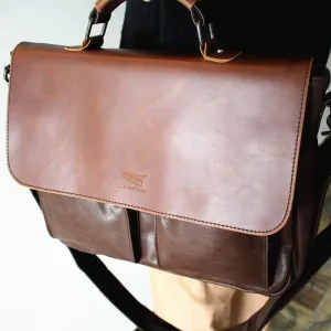 Vvsha  Christmas Gift Large Leather Laptop Bag
