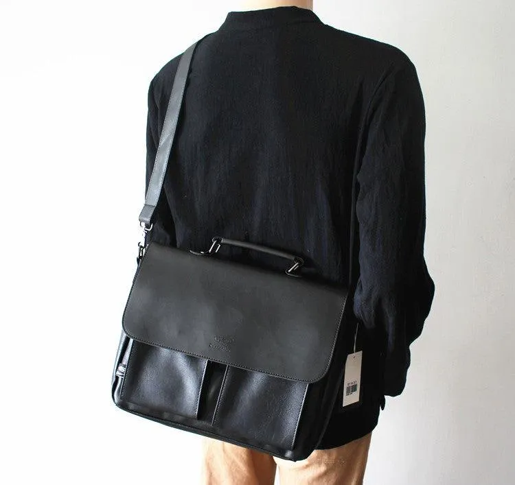 Vvsha  Christmas Gift Large Leather Laptop Bag